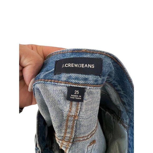 J Crew Distressed Short Denim Jean Skirt - Picture 3 of 12